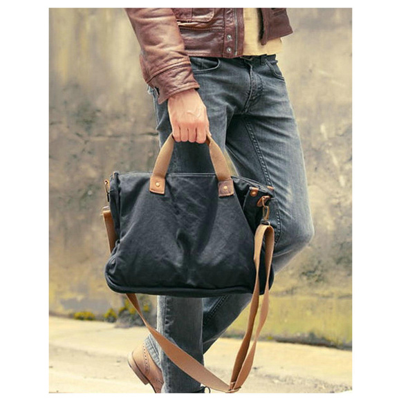 Vagarant 16.5" Canvas Messenger Casual Bag CM34BLK